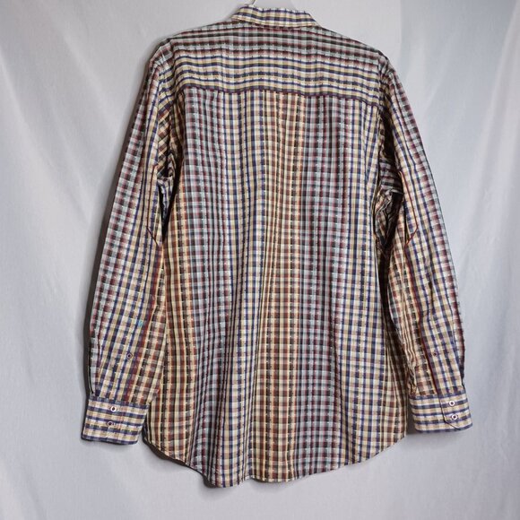 Robert Graham Shirt Style Distinctive Mens 2XLT Multicolor Plaid LongSleeve Flip - Picture 2 of 8